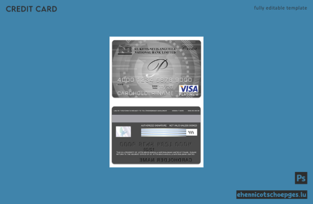 Beispielvorschau der Visa Platinum Card der Saint Kitts and Nevis National Bank Limited